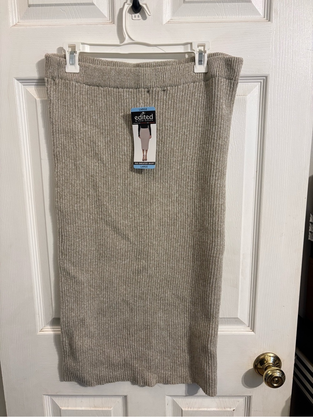Edited Taupe Ribbed Maxi Skirt